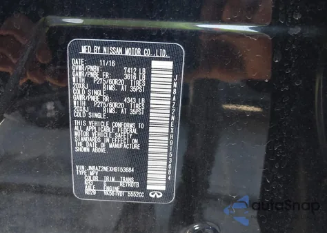 2017 Infiniti Qx80 z USA, uszkodzony, nr VIN JN8AZ2NEXH9153684